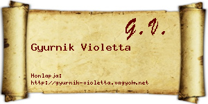 Gyurnik Violetta névjegykártya